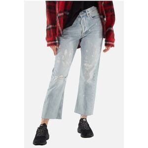 Ralph Lauren Sport Distressed Light Wash Jeans Sz 29 100% Cotton Ankle Straight‎